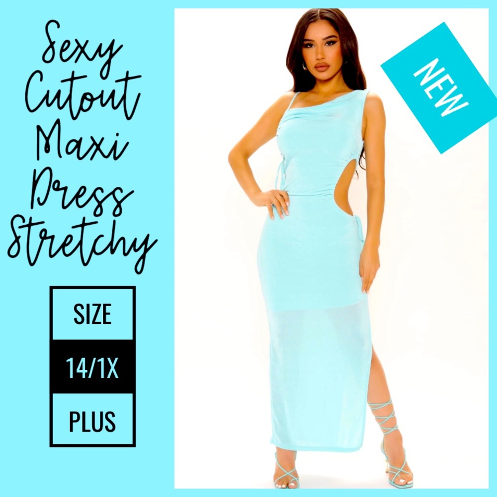 NEW 🆕 PLUS size 1X Stretchy slinky maxi dress